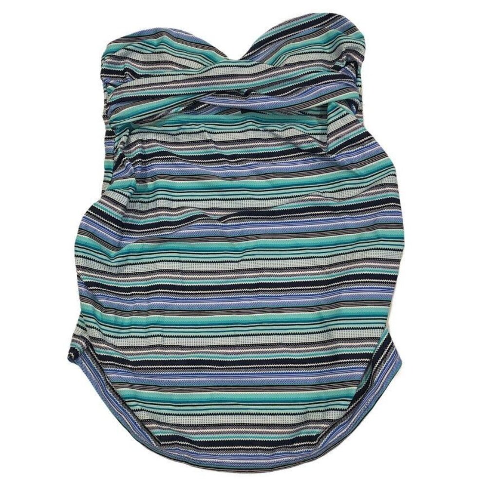 Isabel Maternity Swim Tankini Top Blue Stripes Small